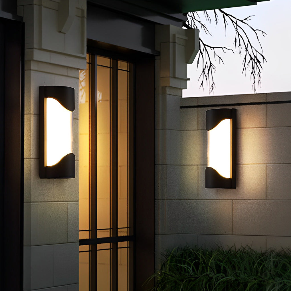 Modern LED Outdoor Wall Sconce Die-Cast Aluminum PC Shade IP55 3000K 2 Styles 2 Sizes Black