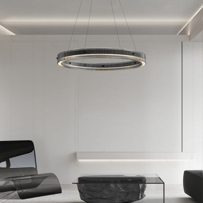 Modern Black Ring Chandelier Italian Minimalist LED Pendant Light Dining Room Living Room Bedroom