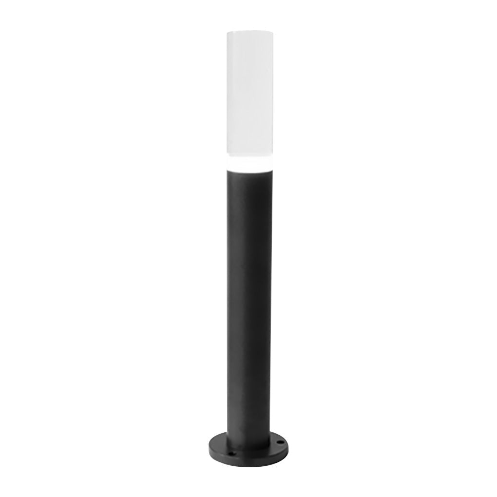 Modern Transparent Acrylic LED Bollard Light Waterproof Outdoor Pathway Landscape Lighting Black Aluminum IP65