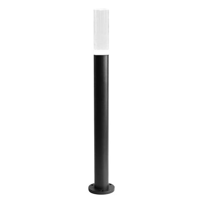 Modern Transparent Acrylic LED Bollard Light Waterproof Outdoor Pathway Landscape Lighting Black Aluminum IP65