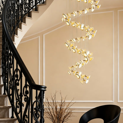 Ceramic Tulip Chandelier Gold Stainless Steel G4 French Style 7 Sizes Warm White
