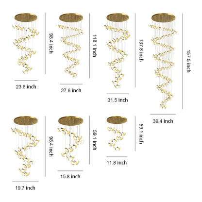Ceramic Tulip Chandelier Gold Stainless Steel G4 French Style 7 Sizes Warm White