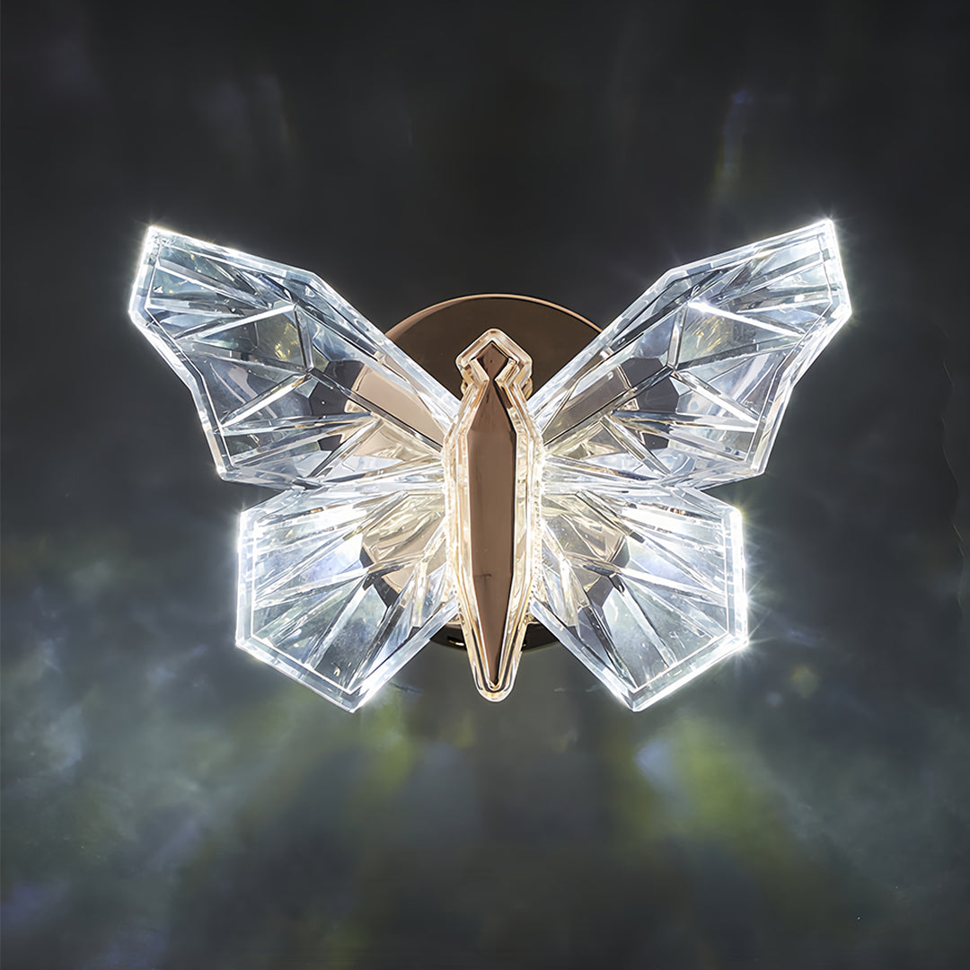 Butterfly LED Wall Sconce – Modern Decorative Crystal Accent Light