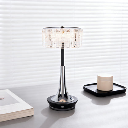 Modern Rechargeable LED Table Lamp Cordless Mushroom Touch Dimmable Bedside Nightstand Gold Chrome Black White 11.42 Inch