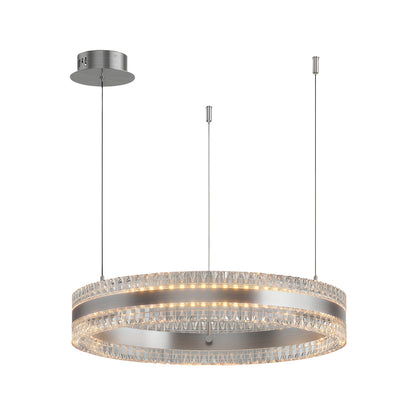 Geometric Ring Chandelier with Integrated LED and Aluminum Frame in Three Finish Options