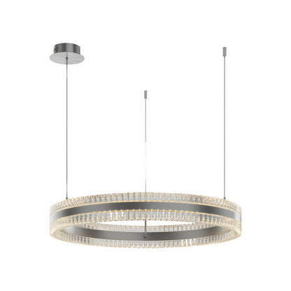Geometric Ring Chandelier with Integrated LED and Aluminum Frame in Three Finish Options
