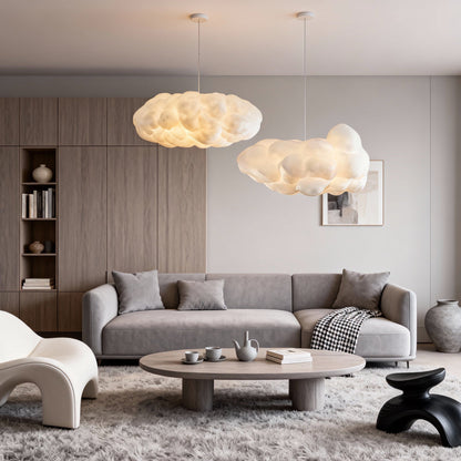 3D Cloud Fabric Pendant Light E26/E27 LED 2800LM 3000K White Pastel 7 Sizes Indoor