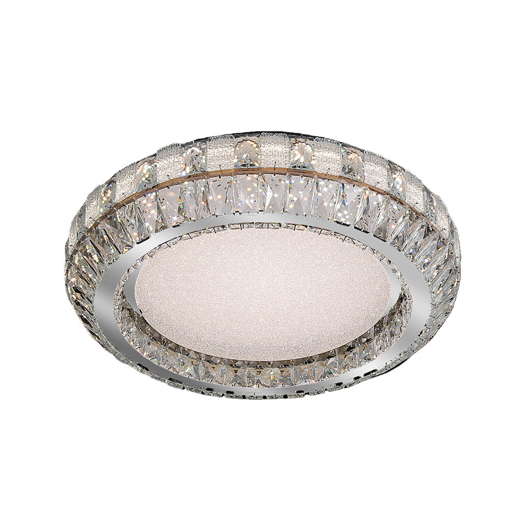 Crystal Halo Ring Flush Mount Chrome Round Two Sizes
