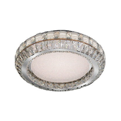 Crystal Halo Ring Flush Mount Chrome Round Two Sizes