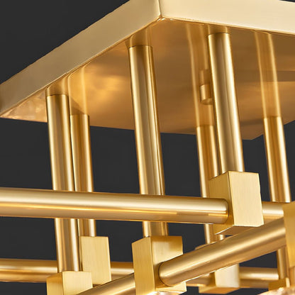 Crystal Cube Semi-Flush Mount Ceiling Light — Modern Luxury G9 Copper 4 6 8 Light