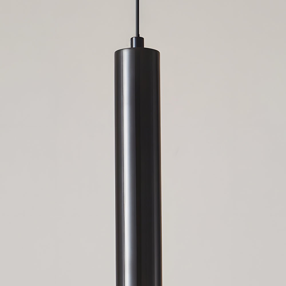 Long Copper Tube Pendant Light with White Glass Bowl Shade