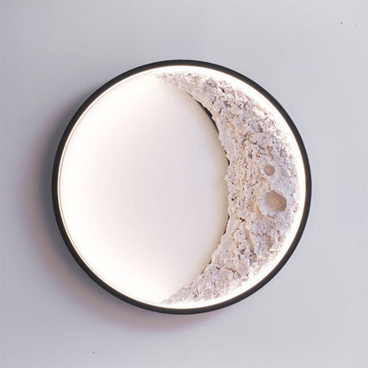 Round Resin Crescent Moon LED Outdoor Wall Sconce IP54 Black