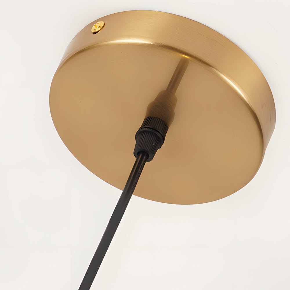 Crystal Glass Disc Pendant Light with Gold Metal Hardware and Integrated LED