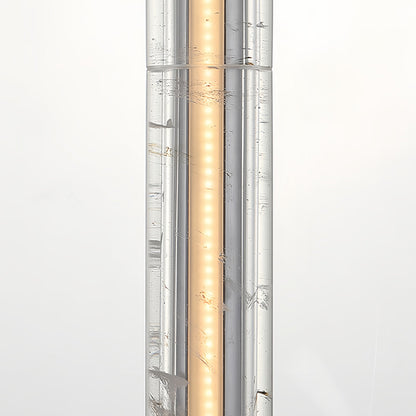 Crystal Ice Column Mini Pendant Chrome Linear LED Warm White 2 Sizes
