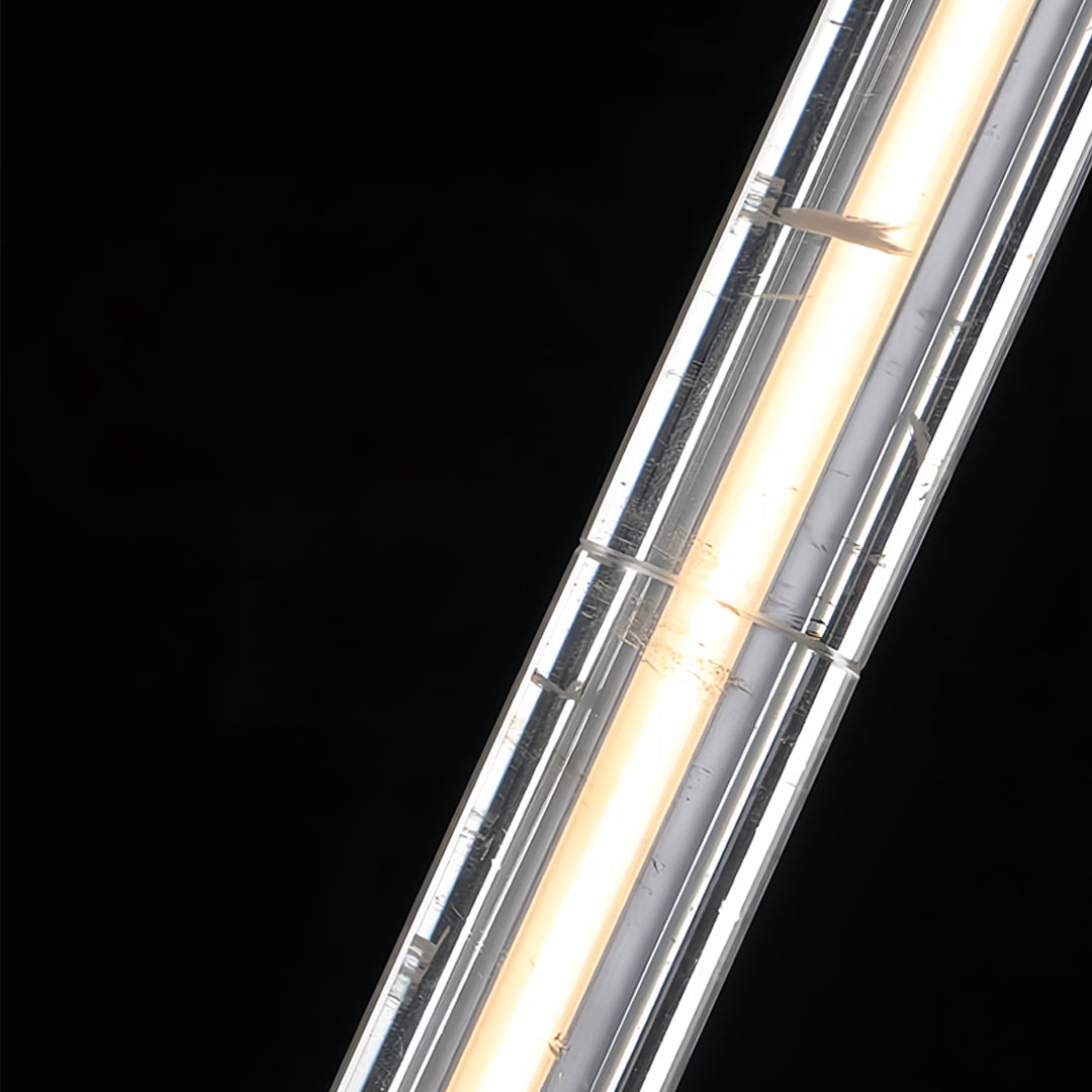 Crystal Ice Column Mini Pendant Chrome Linear LED Warm White 2 Sizes