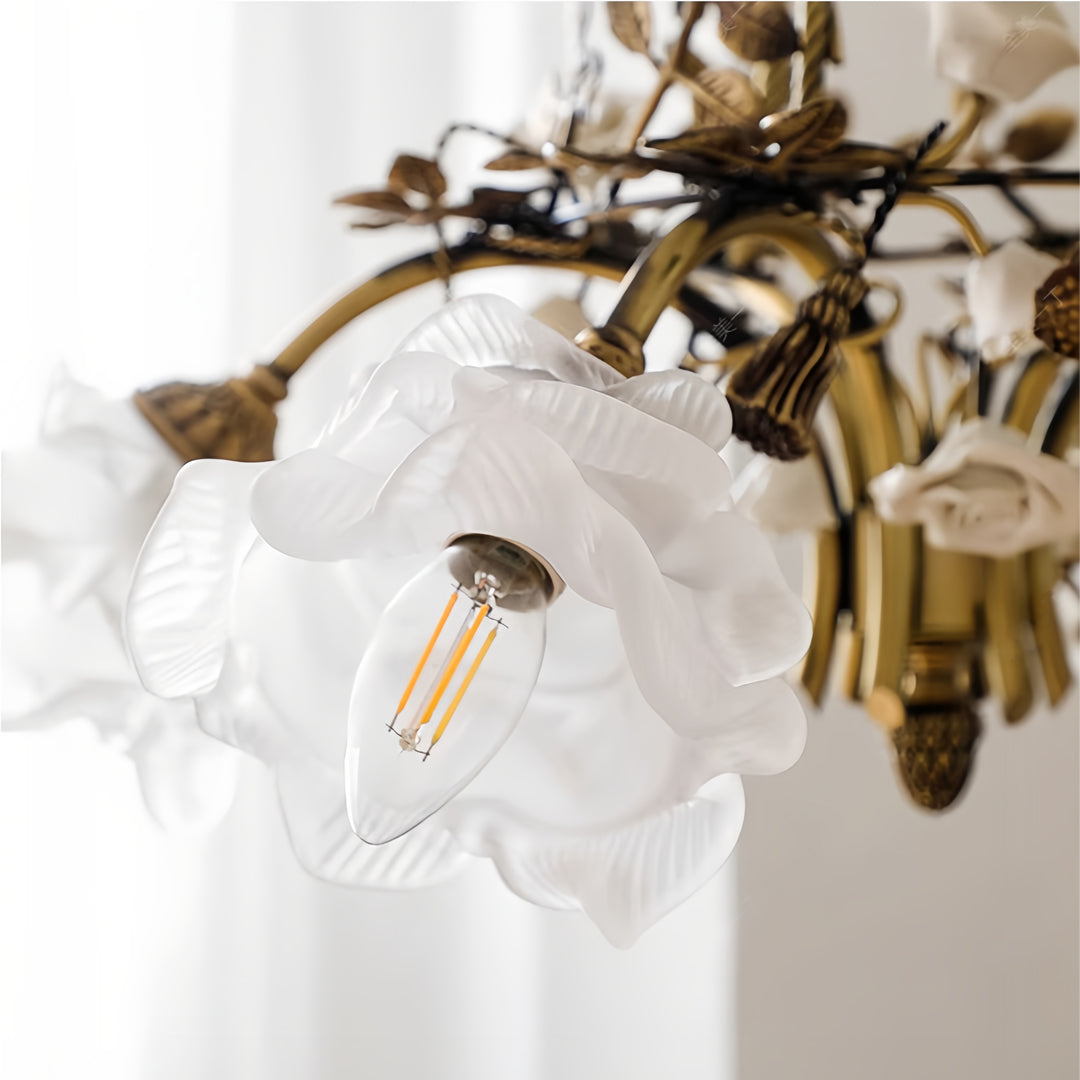 Brass Flower Chandelier