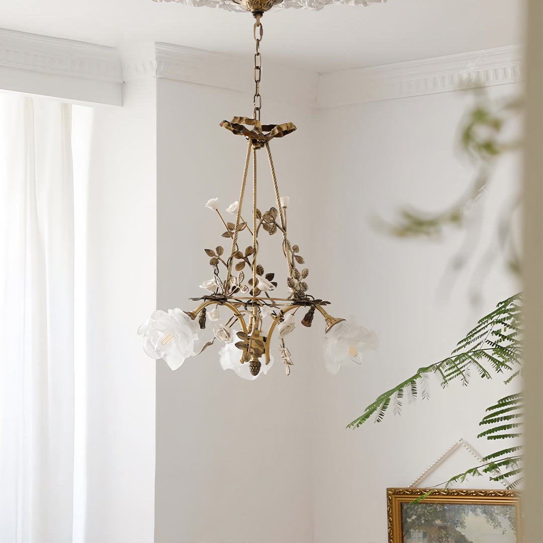 Brass Flower Chandelier