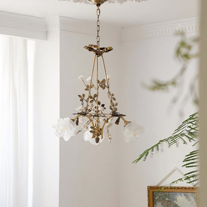 Brass Flower Chandelier
