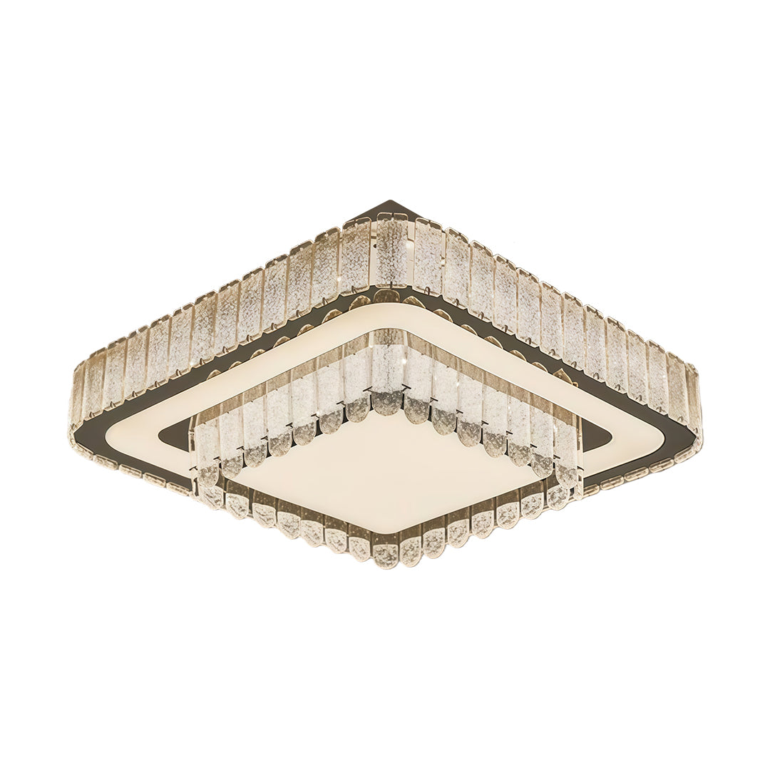 Luxury Crystal Flush Mount Round Square Rectangle Chrome 8 Sizes