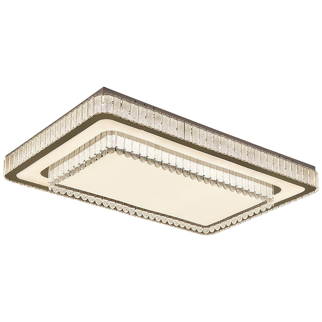Luxury Crystal Flush Mount Round Square Rectangle Chrome 8 Sizes