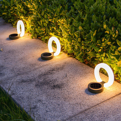 Round Foldable Solar Deck Light Set ABS Black White Outdoor Landscape IP65 4-Pack
