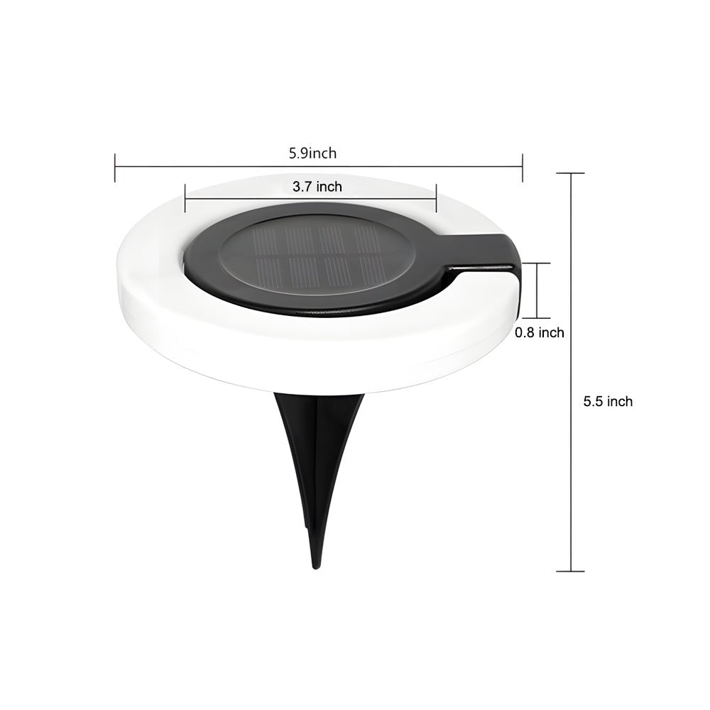 Round Foldable Solar Deck Light Set ABS Black White Outdoor Landscape IP65 4-Pack