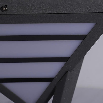 Geometric Inverted Pyramid Aluminum Outdoor Pillar Light Black Hardwired IP54 Acrylic 3200K 2 Sizes Villa Gate