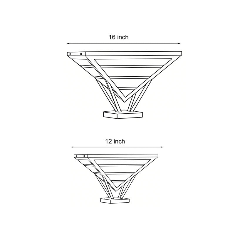 Geometric Inverted Pyramid Aluminum Outdoor Pillar Light Black Hardwired IP54 Acrylic 3200K 2 Sizes Villa Gate