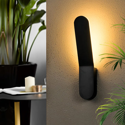 Minimalist LED Backlit Wall Sconce Aluminium Acrylic 5W 3000K Round Right Angle Black White Indoor