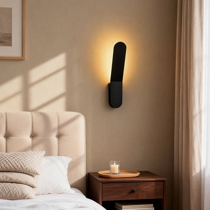 Minimalist LED Backlit Wall Sconce Aluminium Acrylic 5W 3000K Round Right Angle Black White Indoor