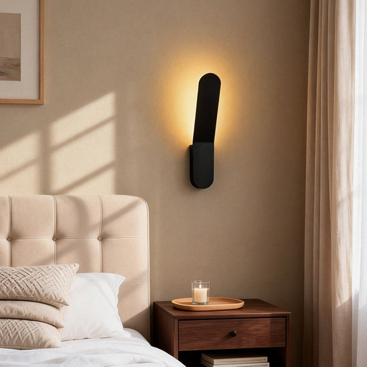Minimalist LED Backlit Wall Sconce Aluminium Acrylic 5W 3000K Round Right Angle Black White Indoor