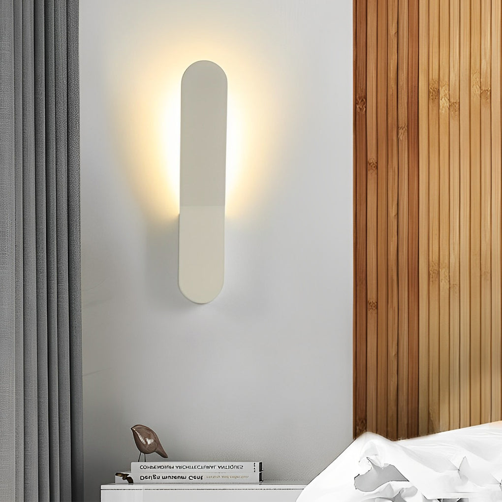 Minimalist LED Backlit Wall Sconce Aluminium Acrylic 5W 3000K Round Right Angle Black White Indoor