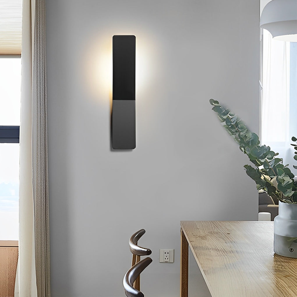 Minimalist LED Backlit Wall Sconce Aluminium Acrylic 5W 3000K Round Right Angle Black White Indoor