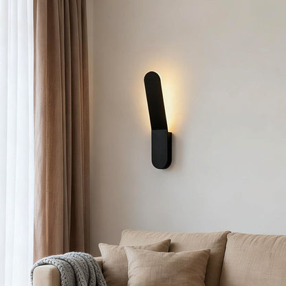Minimalist LED Backlit Wall Sconce Aluminium Acrylic 5W 3000K Round Right Angle Black White Indoor
