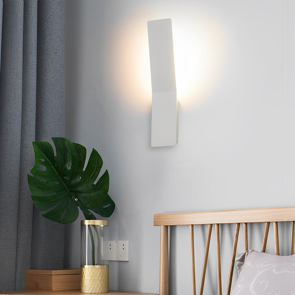 Minimalist LED Backlit Wall Sconce Aluminium Acrylic 5W 3000K Round Right Angle Black White Indoor