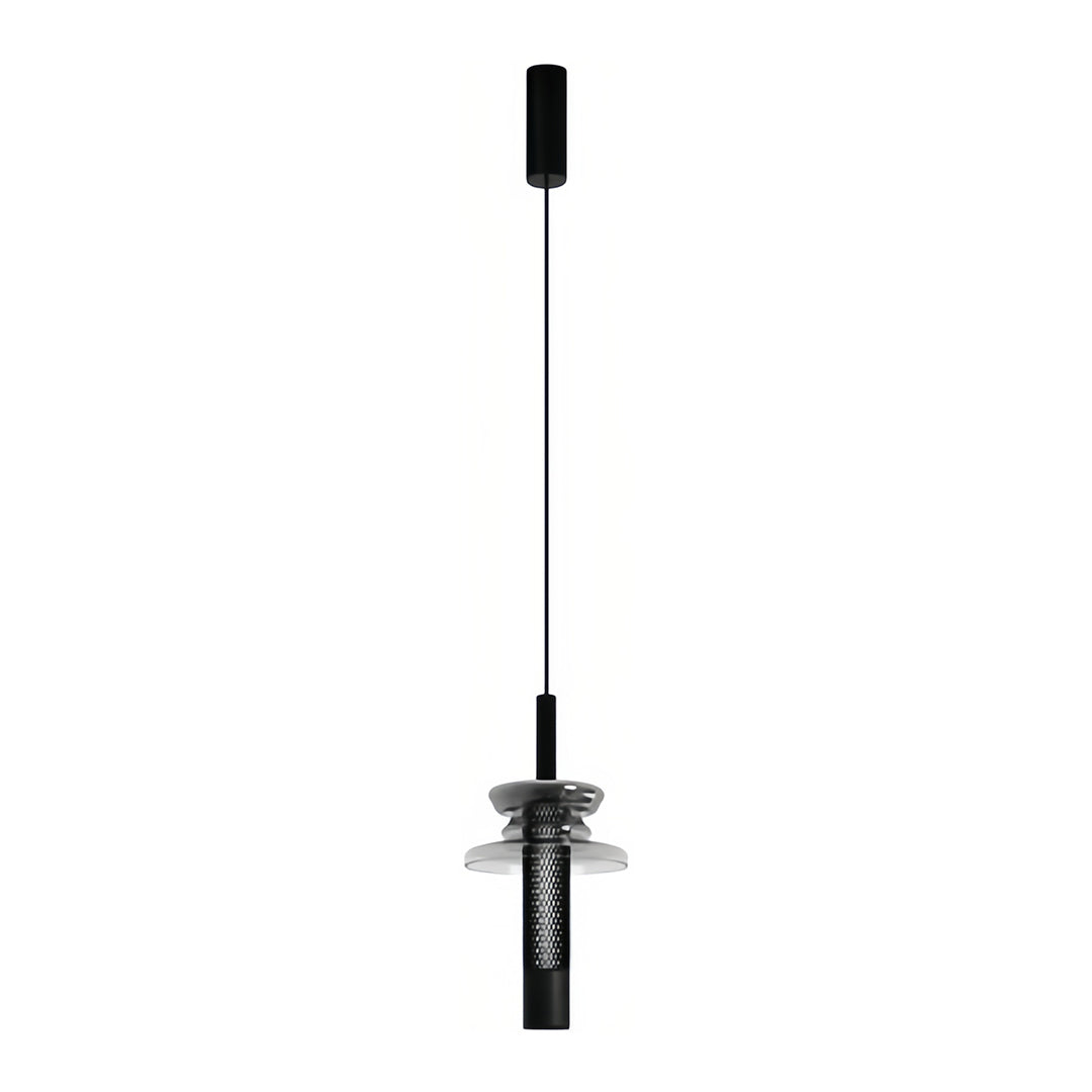 Industrial Glass Cylinder Mini Pendant LED 7W CRI 97 3-Step CCT Dimmable Black Iron Indoor