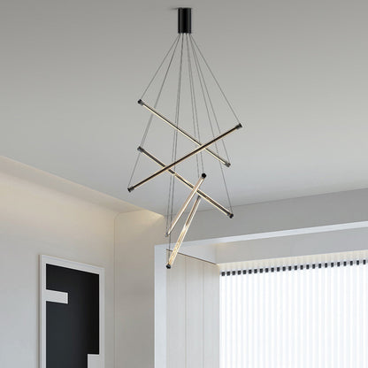 LED Linear Chandelier – Nordic Minimalist Integrated Lighting (3/5/7 Heads)