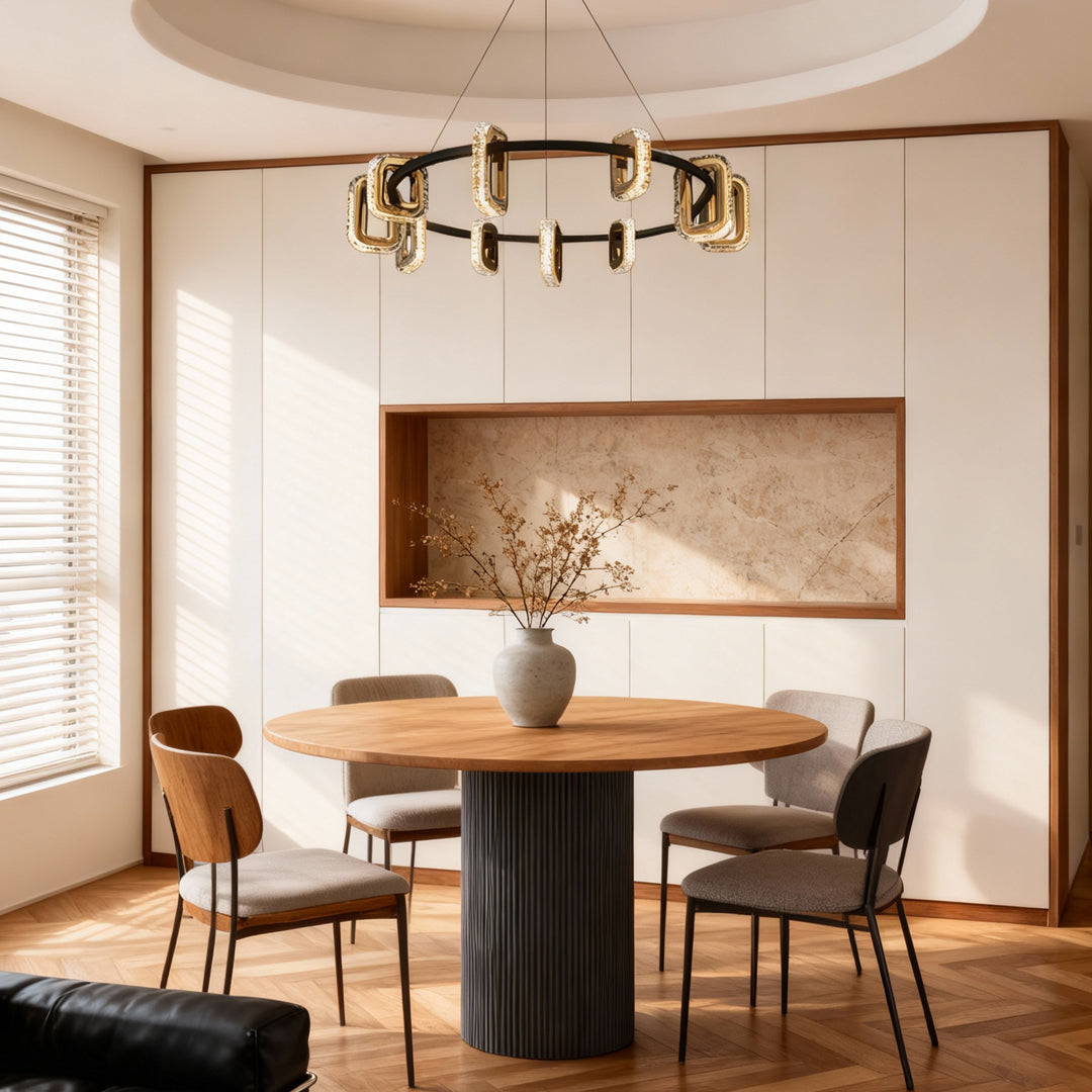 Gold Acrylic Ring Chandelier