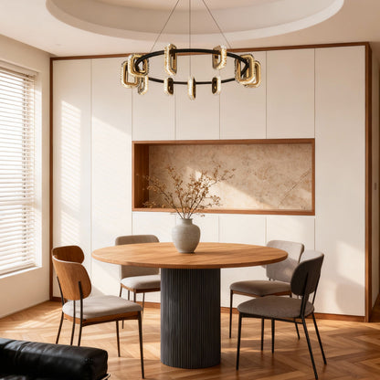 Gold Acrylic Ring Chandelier