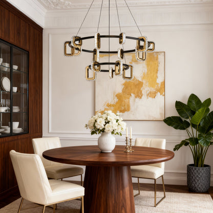 Gold Acrylic Ring Chandelier