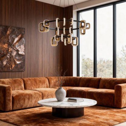 Gold Acrylic Ring Chandelier