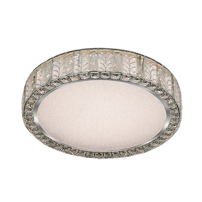 Gold Crystal Leaf Ring Flush Mount Round Two Sizes