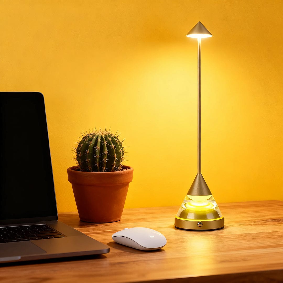 Modern Rechargeable LED Table Lamp Touch Dimmable Cordless Geometric C ...