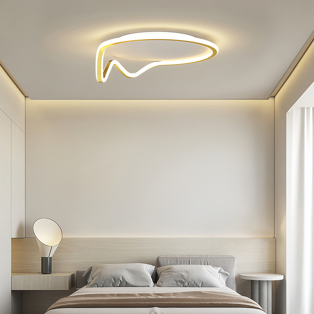Abstract Loop Geometric Flush Mount Silicone Gold Black White Two Sizes
