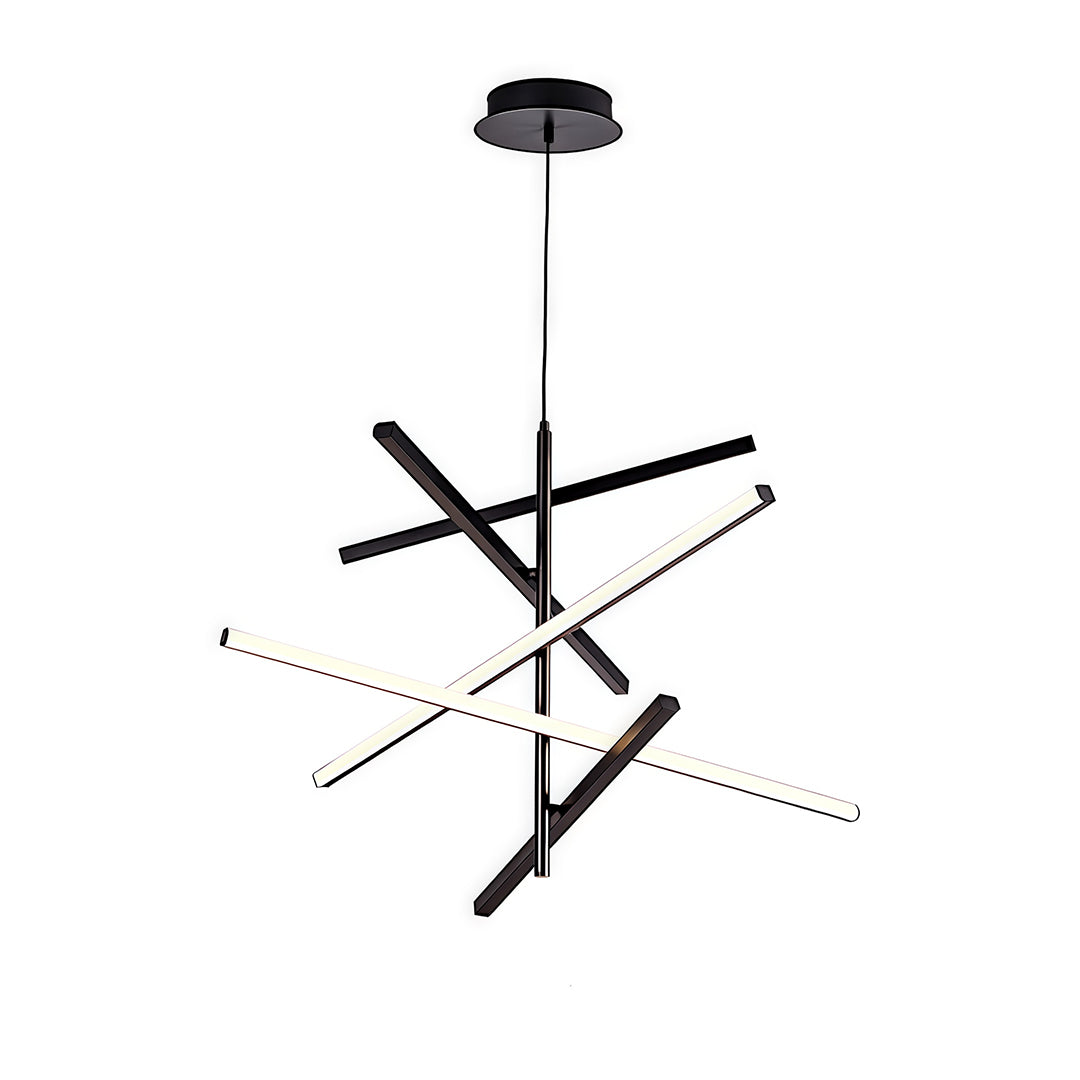Abstract Multi-Arm Iron Chandelier Silicone Shade Dimmable LED 3000K 6000K Black