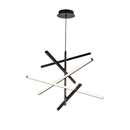 Abstract Multi-Arm Iron Chandelier Silicone Shade Dimmable LED 3000K 6000K Black