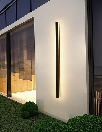 Linear Outdoor Wall Sconce Minimalist LED Black Lamp