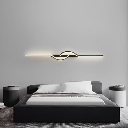 Curved Linear LED Wall Sconce Aluminum Silicone Dimmable 5 Sizes Black