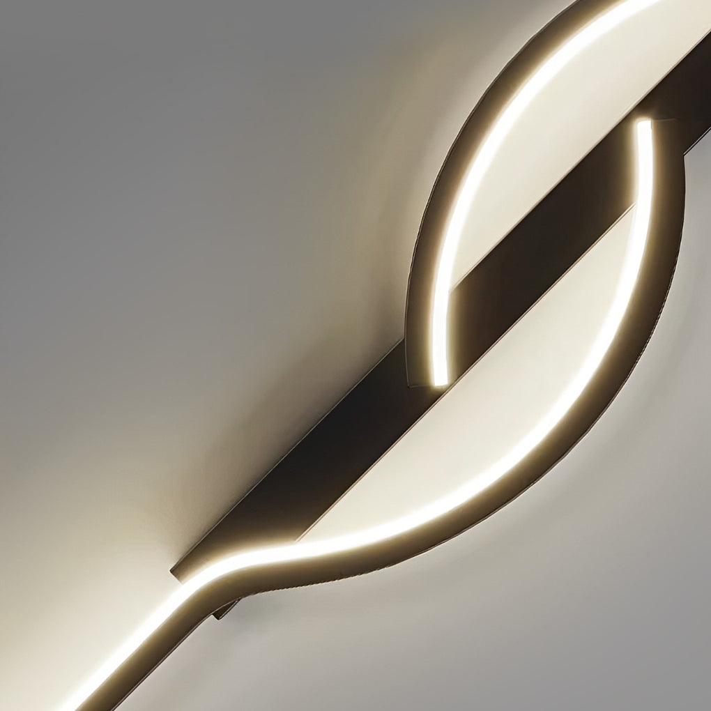 Curved Linear LED Wall Sconce Aluminum Silicone Dimmable 5 Sizes Black