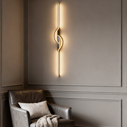 Curved Linear LED Wall Sconce Aluminum Silicone Dimmable 5 Sizes Black